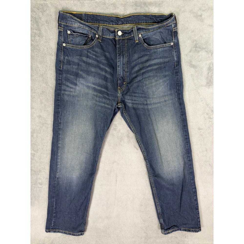 Levis 505 Jeans Mens 38x29 Blue Straight Dark Wash Denim‎ Mid Rise Workwear